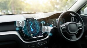 Auto-Dashboard mit Smartphone und GPS-Karte – GPS Tracker Auto FAQ